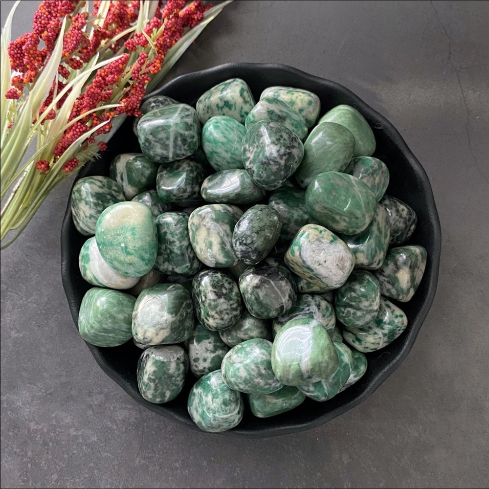 (2) Tumbled Green Sardonyx Stones